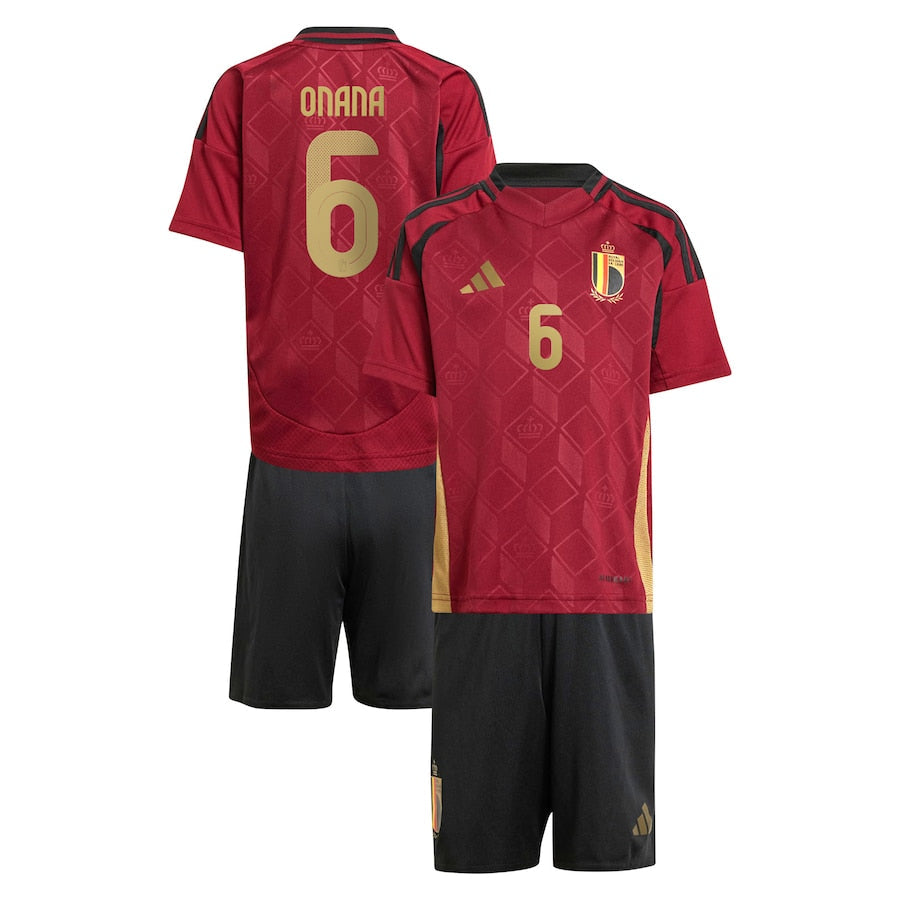 Belgium Amadou Onana 6 Kids Home Soccer Jersey Euro 2024