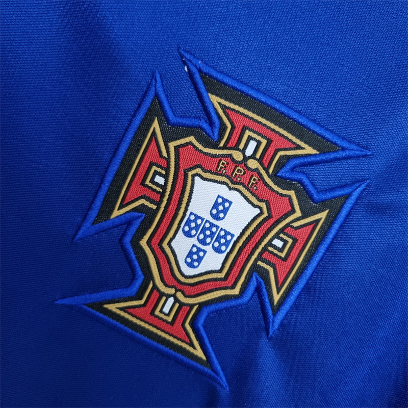 Portugal Retro Away Soccer Jersey World Cup 1998 - Blue
