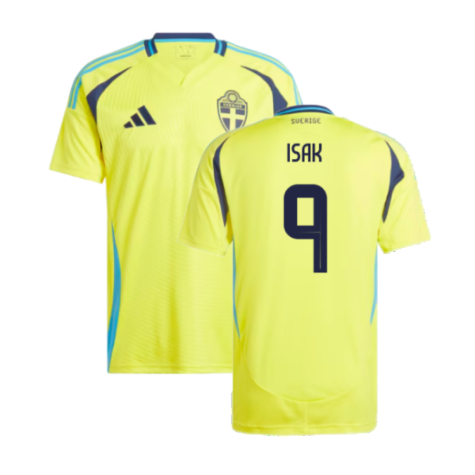 Sweden Alexander Isak 9 Home Soccer Jersey 2024/25