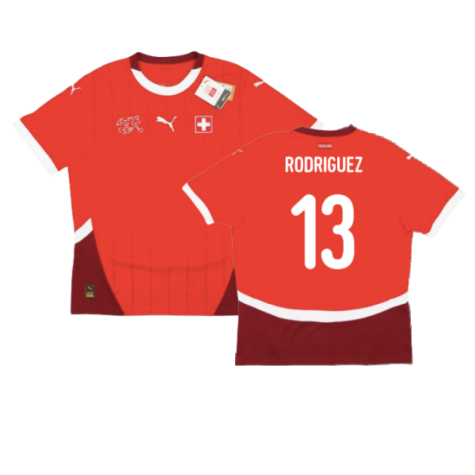 Switzerland Ricardo Rodríguez 13 Home Soccer Jersey Euro 2024