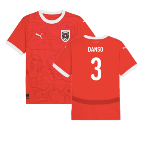 Austria Kevin Danso 3 Home Soccer Jersey Euro 2024
