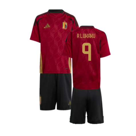 Belgium Romelu Lukaku 9 Kids Home Soccer Jersey Euro 2024