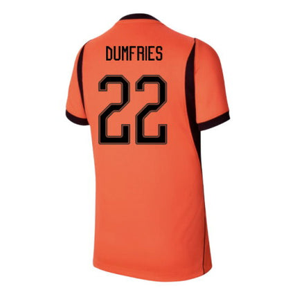 Netherlands Denzel Dumfries 22 Home Soccer Jersey World Cup 2026