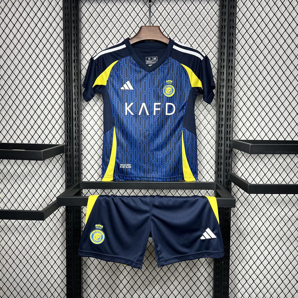 Al Nassr Cristiano Ronaldo 7 Kids Away Soccer Jersey 2024/25