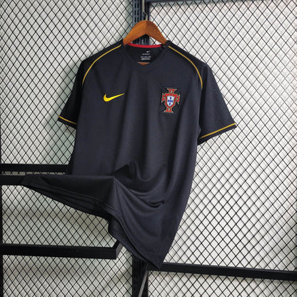 Portugal Retro Away Soccer Jersey World Cup 2006 - Black