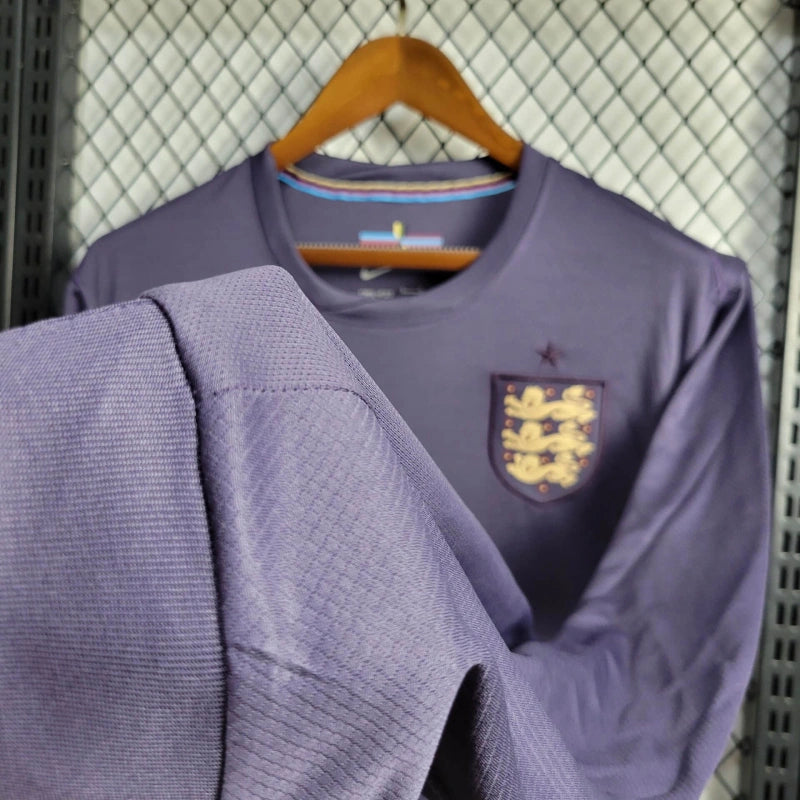 England Long Sleeve Away Soccer Jersey UEFA Euro 2024