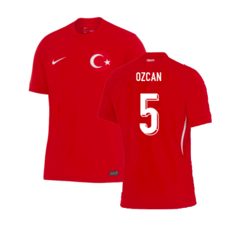 Turkey Berkay Özcan 5 Away Soccer Jersey Euro 2024