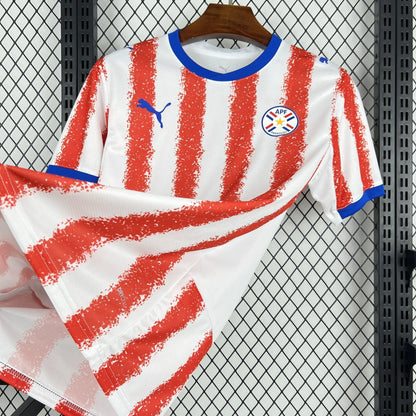 Paraguay Home Soccer Jersey World Cup 2026 - White Red