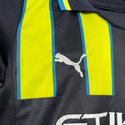Man City Kevin De Bruyne 17 Kids Away Soccer Jersey 2024/25
