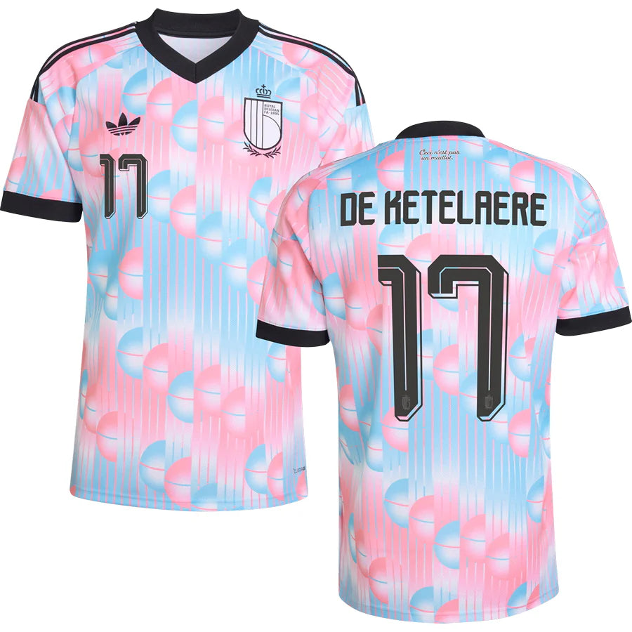 Belgium Charles De Ketelaere 17 Away Soccer Jersey World Cup 2026