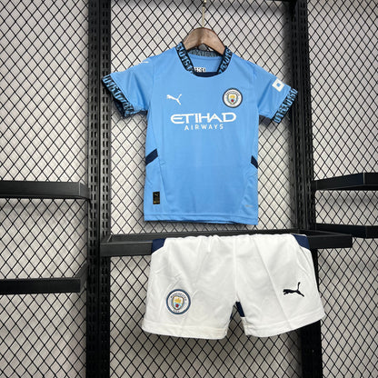 Man City Erling Haaland 9 Kids Home Soccer Jersey 2024/25