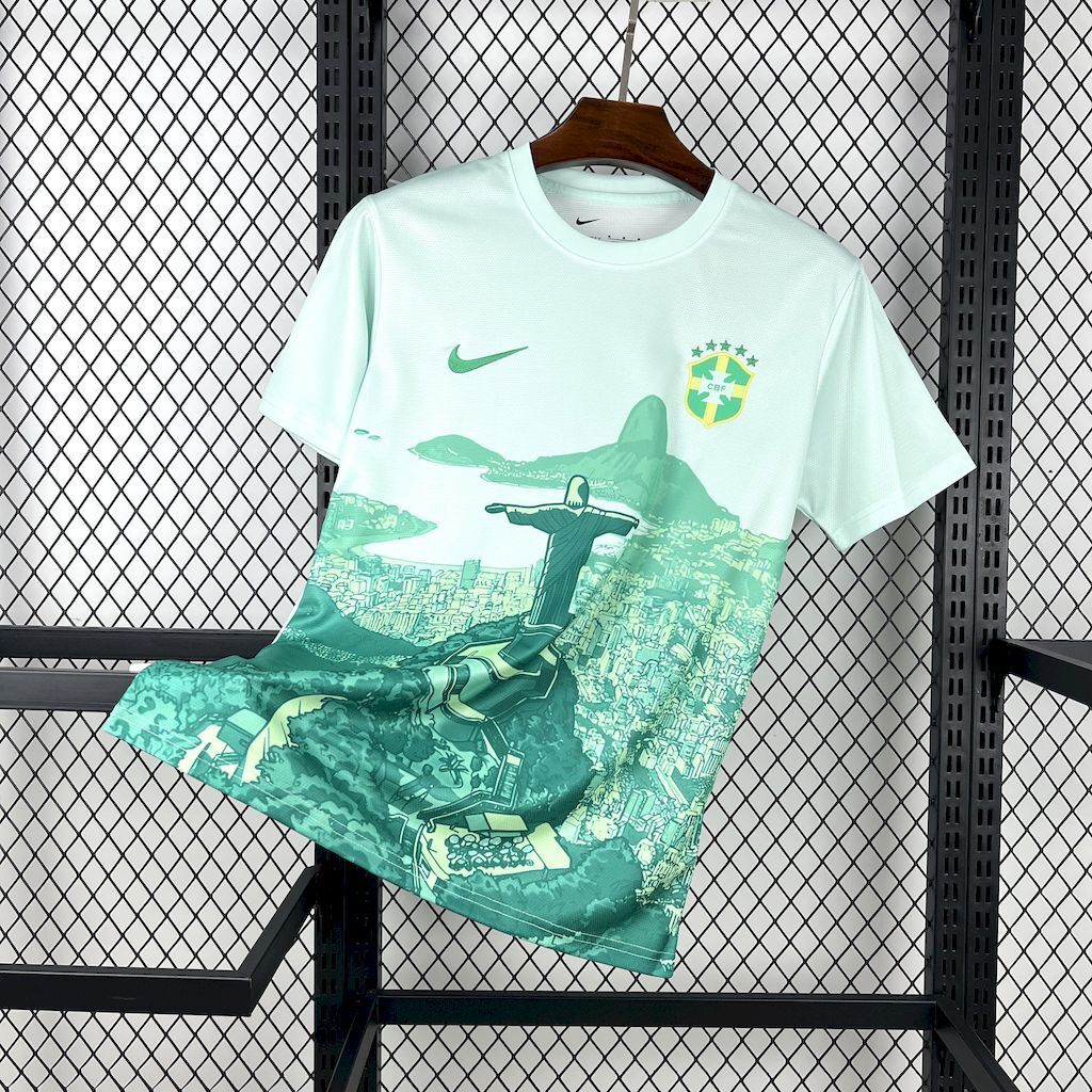 Brazil X Cristo Redentor Special Edition Soccer Jersey 2025-2026 - Green