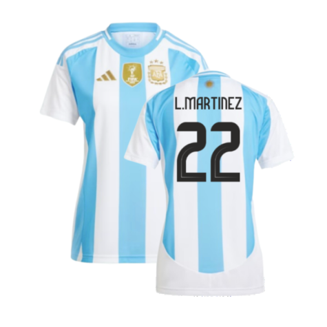 Women's Argentina Lautaro Martínez 22 Home Soccer Jersey 2024/25