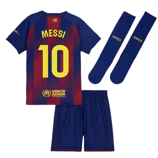 FC Barcelona Lionel Messi 10 Kids Home Soccer Jersey 2025-2026