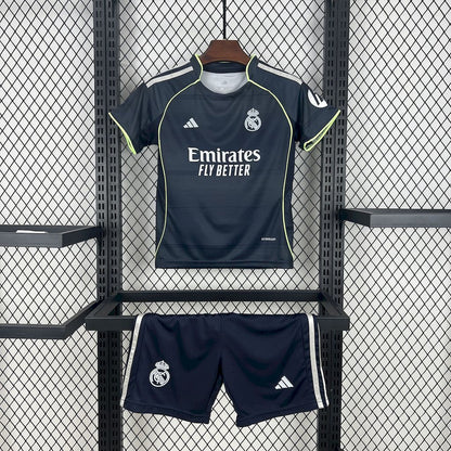 Real Madrid Kylian Mbappé 10 Kids Away Soccer Jersey 2025-2026
