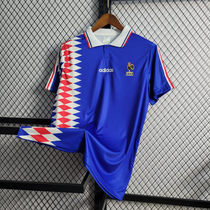 France Home Retro Soccer Jersey World Cup 1994