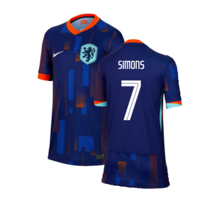 Netherlands Xavi Simons 7 Away Soccer Jersey Euro 2024