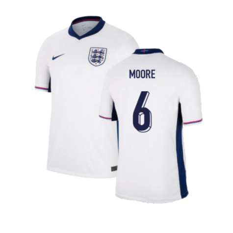 England Bobby Moore 6 Home Soccer Jersey Euro 2024