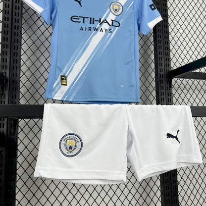 Manchester City Kevin De Bruyne 17 Kids Home Soccer Jersey 2025-2026