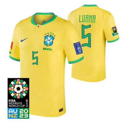 Brazil Luana 5 Home Soccer Jersey World Cup 2023