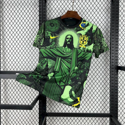Brazil Jesus Christ the Redeemer Special Edition Soccer Jersey 2025-2026 - Green