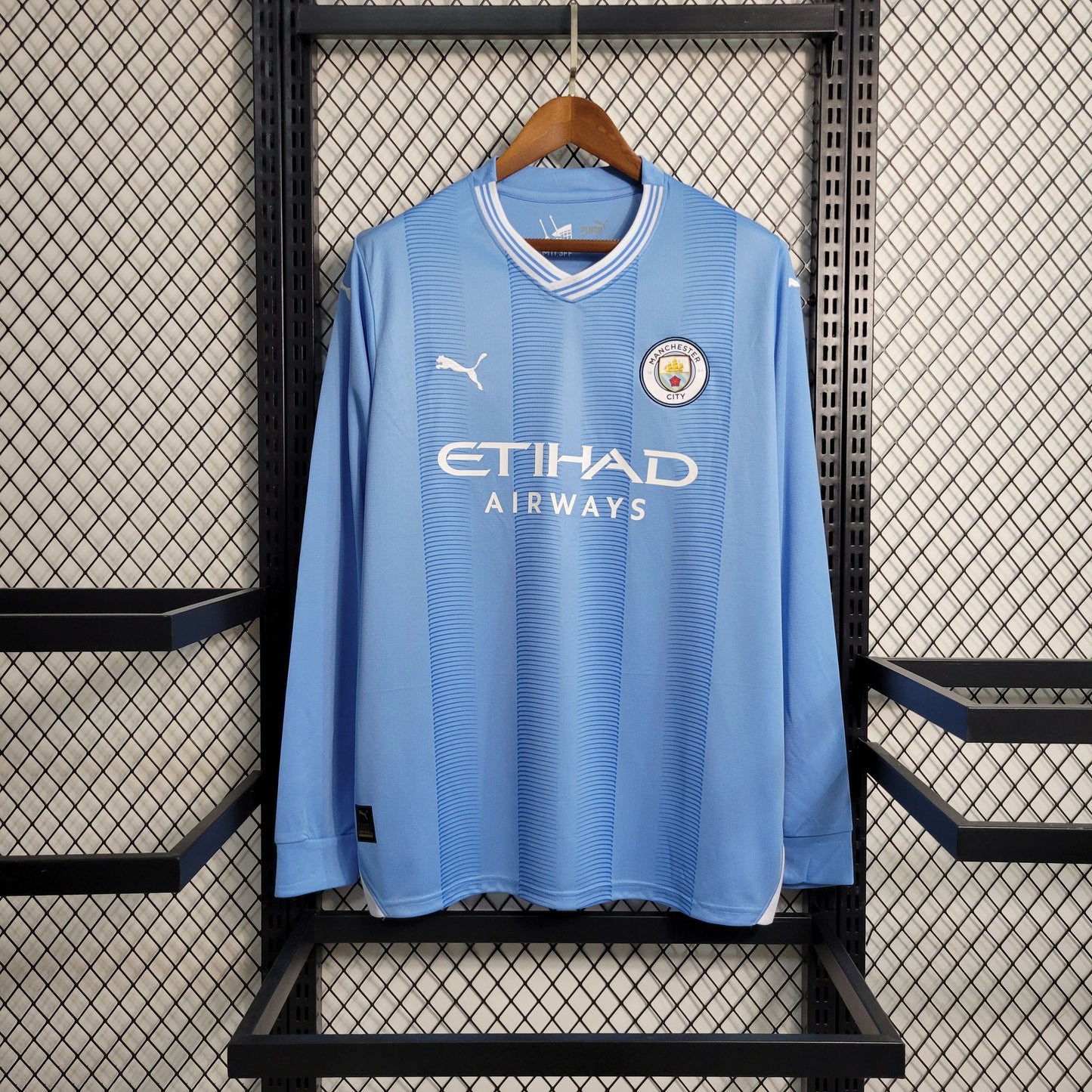 Man City Kevin De Bruyne 17 Long Sleeve Home Soccer Jersey 2023/24