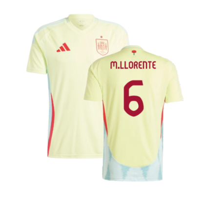 Spain Marcos Llorente 6 Away Soccer Jersey Euro 2024