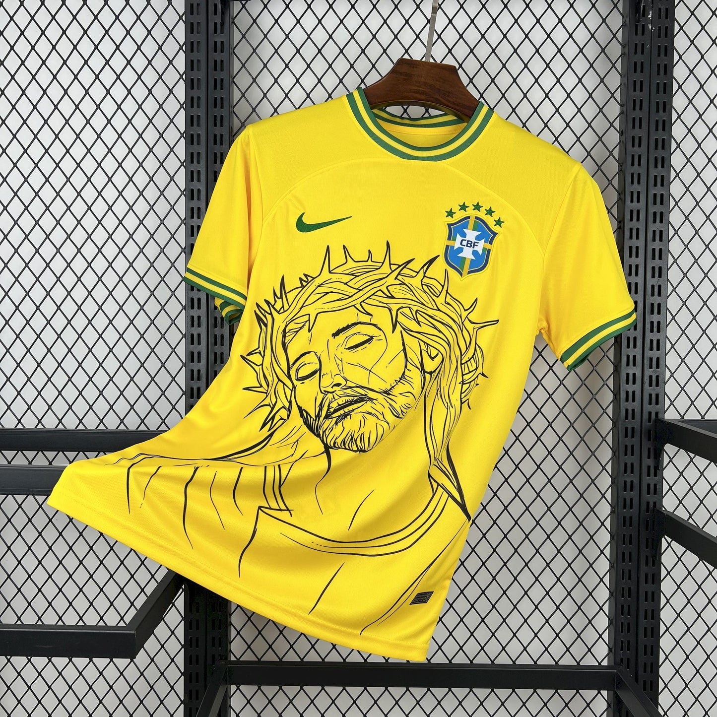 Brazil X Cristo Redentor Cross Special Edition Soccer Jersey 2025-2026 - Gelb