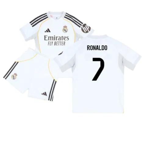 Real Madrid Cristiano Ronaldo 7 Kids Home Soccer Jersey 2025-2026
