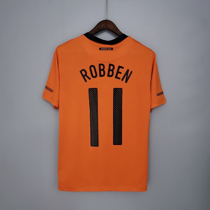 Netherlands Arjen Robben 11 Home Retro Soccer Jersey World Cup 2010
