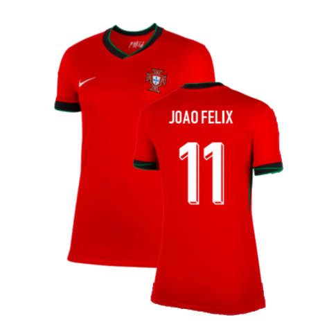Women's Portugal João Félix 11 Home Soccer Jersey Euro 2024