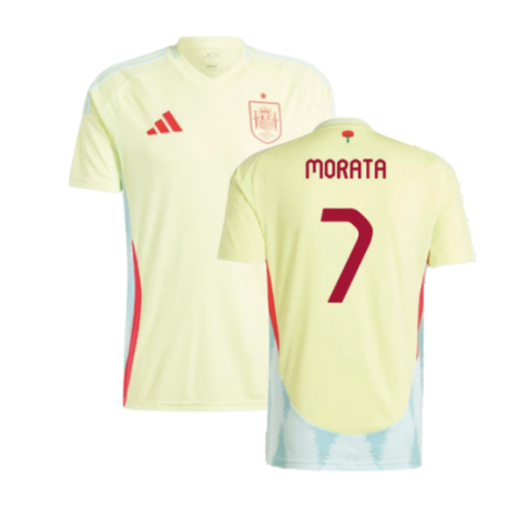 Spain Alvaro Morata 7 Away Soccer Jersey Euro 2024