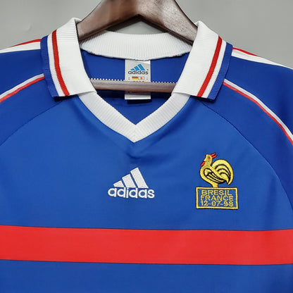 France Home Retro Soccer Jersey World Cup 1998