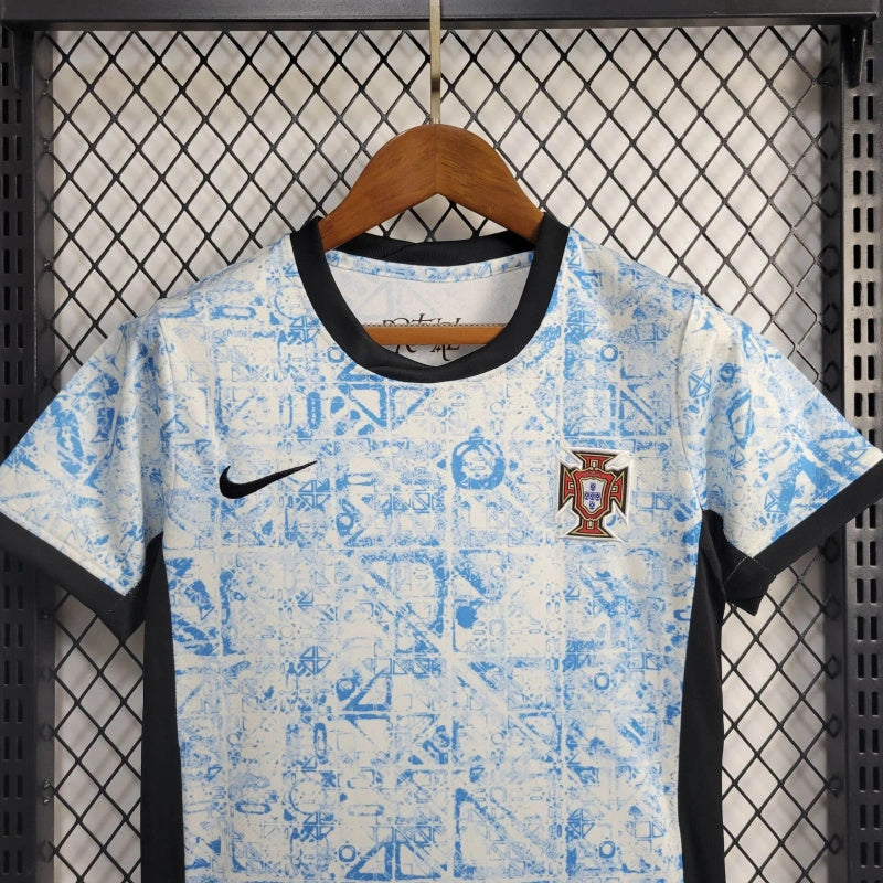 Portugal Eusébio 13 Kids Away Soccer Jersey Euro 2024