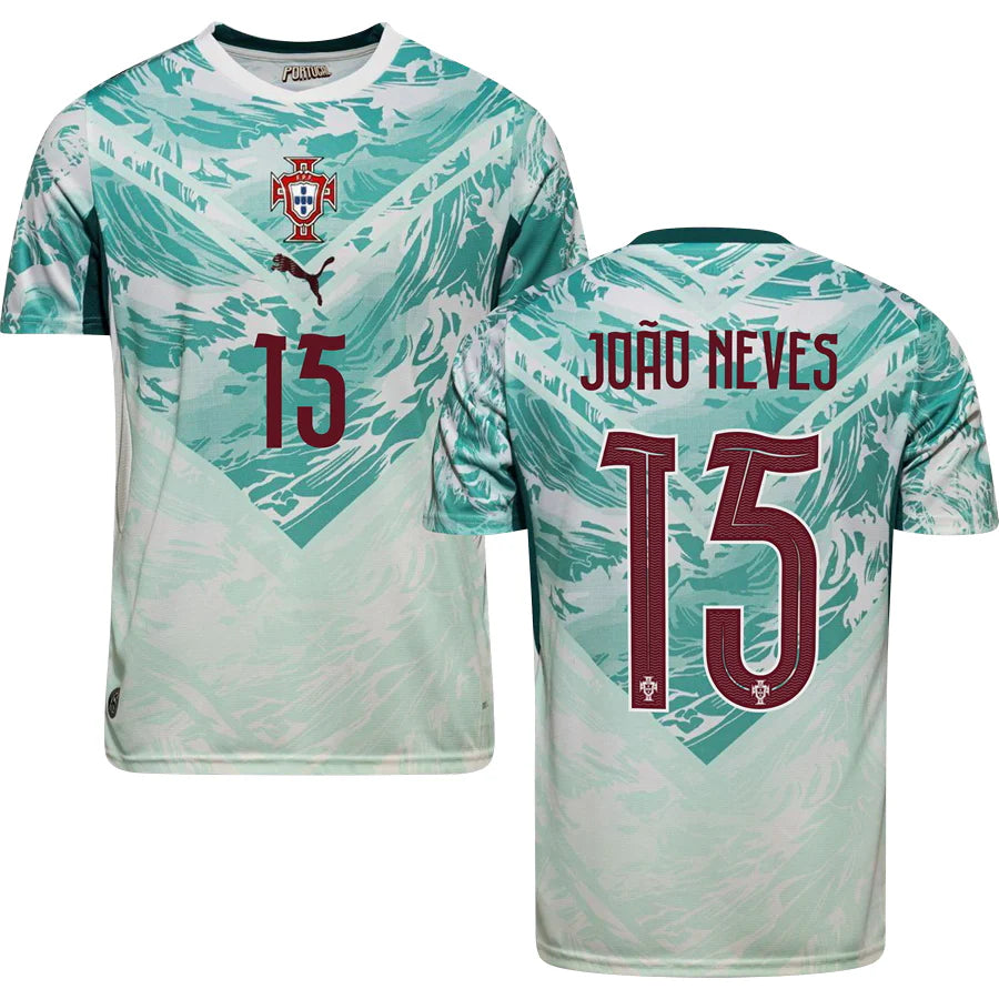 Portugal João Neves 15 Away Soccer Jersey World Cup 2026