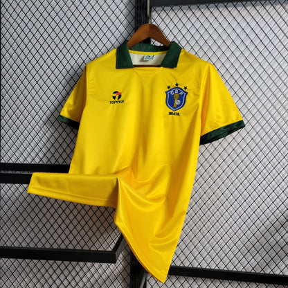 Brazil Retro Home Soccer Jersey 1988-1990