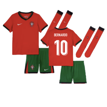 Portugal Bernardo Silva 10 Kids Home Soccer Jersey Euro 2024