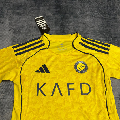 Al Nassr Cristiano Ronaldo 7 Kids Home Soccer Jersey 2025-2026