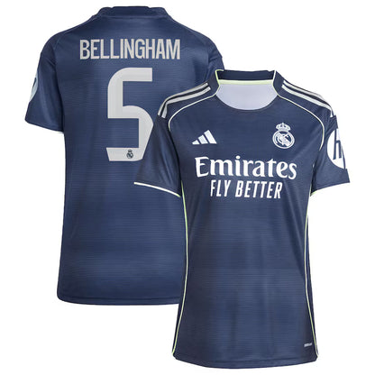 Real Madrid Jude Bellingham 5 Women's Away Soccer Jersey 2025-2026