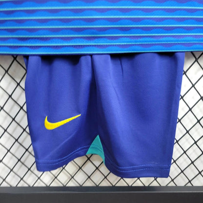 Brazil Kids Away Soccer Jersey 2024/25 - Blue
