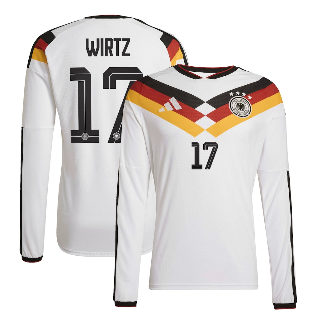 Germany Florian Wirtz 17 Long Sleeve Home Soccer Jersey World Cup 2026