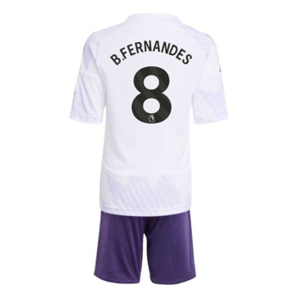 Manchester United Bruno Fernandes 8 Kids Away Soccer Jersey 2025-2026