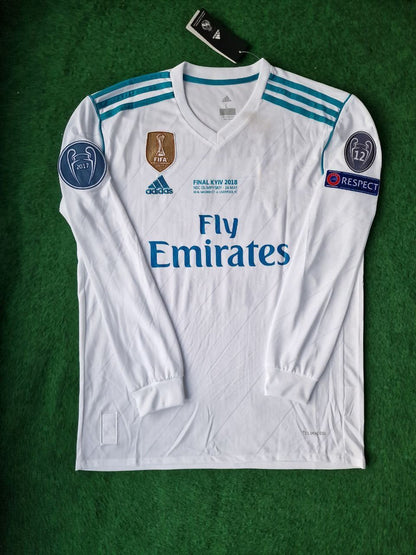Real Madrid Cristiano Ronaldo 7 Retro Long Sleeve Home Soccer Jersey 2017-2018