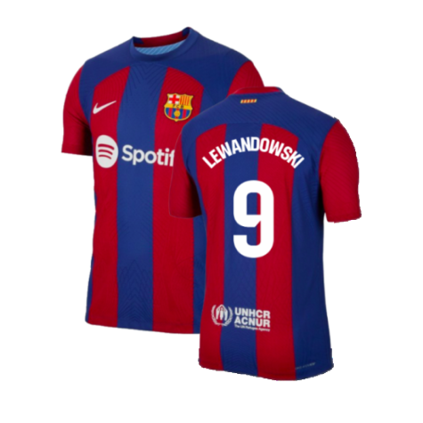 FC Barcelona Robert Lewandowski 9 Home Soccer Jersey 2023/24