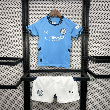 Man City Kevin De Bruyne 17 Kids Home Soccer Jersey 2024/25