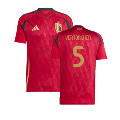 Belgium Jan Vertonghen 5 Home Soccer Jersey UEFA Euro 2024