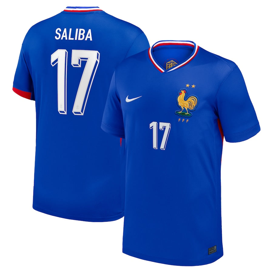 France William Saliba 17 Home Soccer Jersey Euro 2024