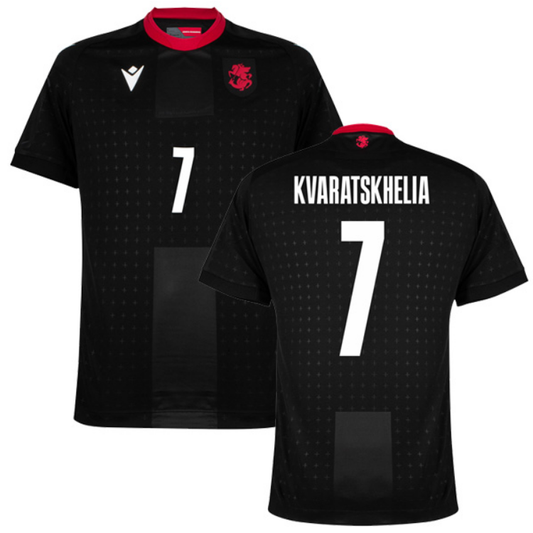 Georgia Khvicha Kvaratskhelia 7 Away Soccer Jersey Euro 2024