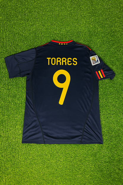 Spain Fernando Torres 9 Retro Away Soccer Jersey World Cup 2010