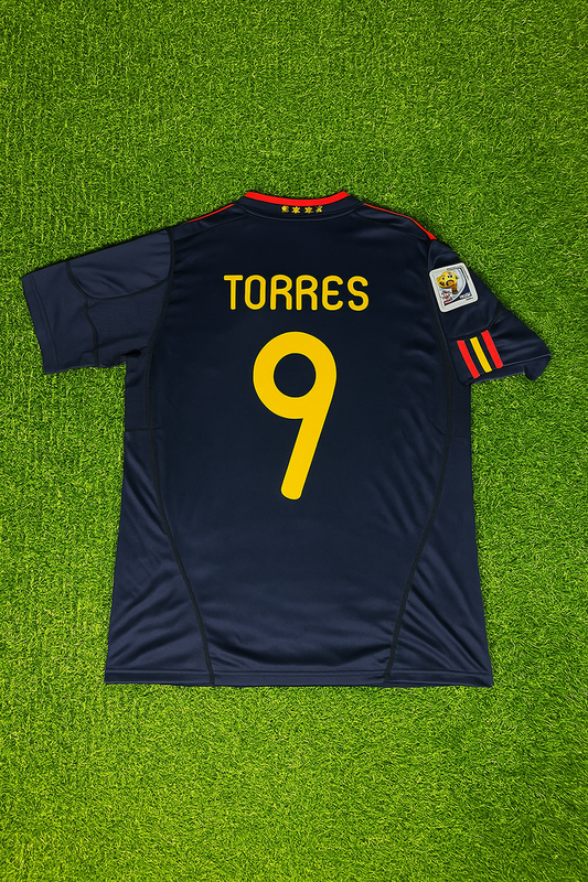 Spain Fernando Torres 9 Retro Away Soccer Jersey World Cup 2010